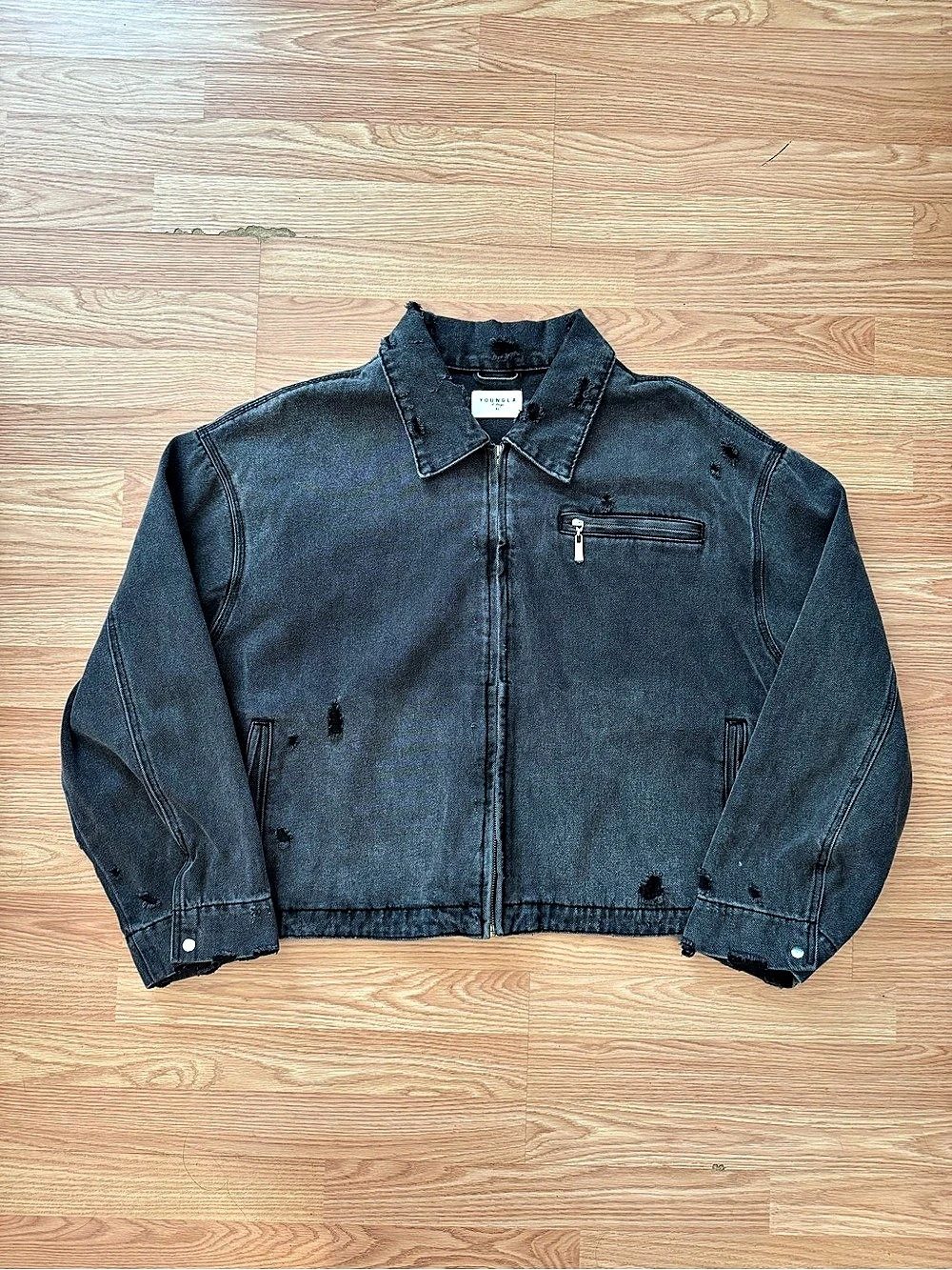 YOUNGLA Rider Jean Jacket Black XL